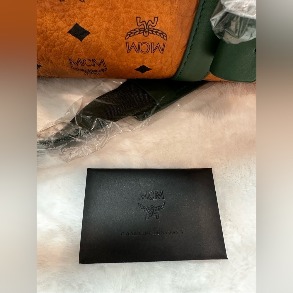 MCM Cognac and Forest Green Duffel Bag - Picture 14 of 17